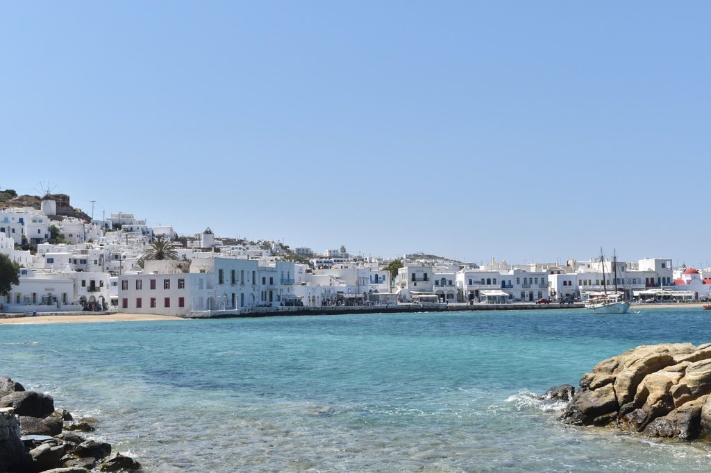 Mykonos, Ciudad y Grecia destino para un viaje todo incluido
